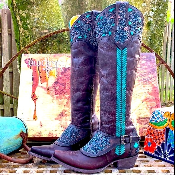 OLD GRINGO NEW With Box Aster Tooling 18” Tall Knee High Western Boots, Size 6.5 - Picture 13 of 14